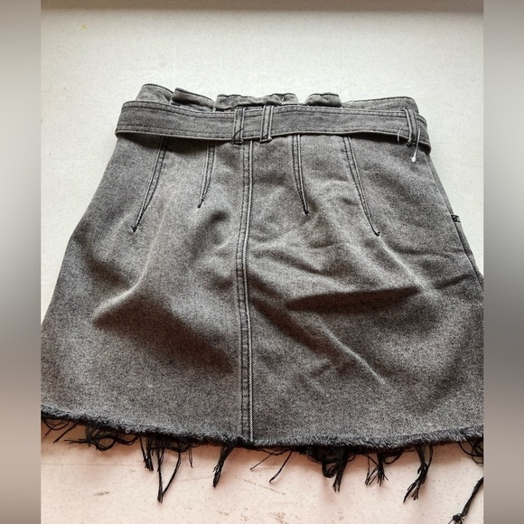 Black distressed boho WE THE FREE denim mini skirt size 25in waist. NEW - Picture 6 of 6